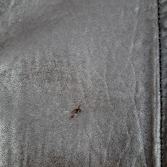 Vintage Ann Taylor Brown Leather Jacket, 1990's, Fleece lined hood, sz M - Picture 7 of 9